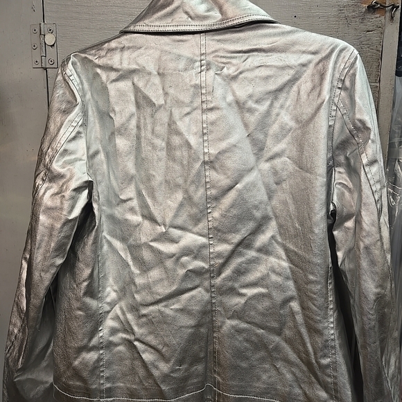 RALPH LAUREN JEANS COMPANY WOMMEN'S SILVE METALLIC JACKET (SIZE M) - Picture 2 of 6